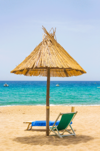 beach with umbrella