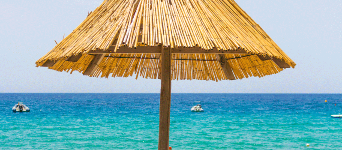 beach with umbrella